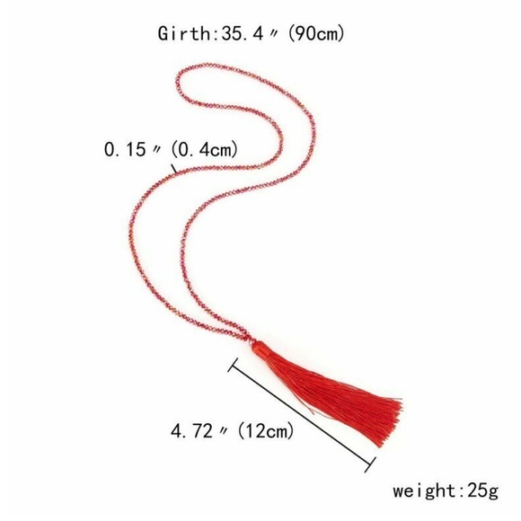 LONG CRYSTAL—SILK TASSEL PENDANT NECKLACES!! GORGEOUS & EXCELLENT QUALITY!! BNWT - Picture 6 of 8